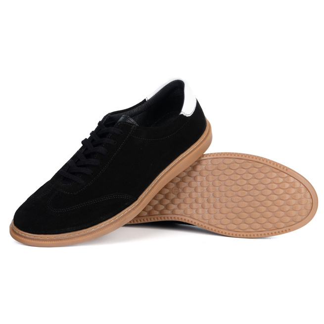 Buty męskie Olivier 702KNT czarne zamszowe klasyczne półbuty miejskie