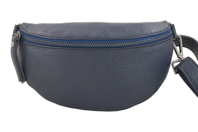 Kožený sáček pro mládež / ledvinka - námořnická modř