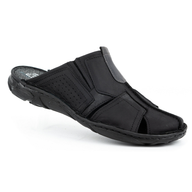 Pánské kožené žabky 312 black