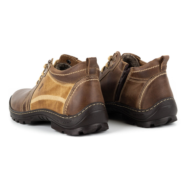 JOKER 592 hnědé pánské zimní kožené boty