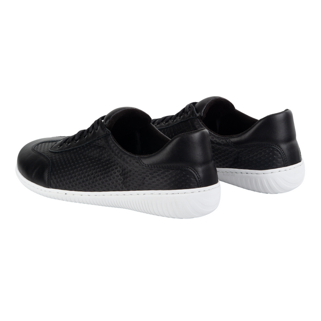 Pánské barefoot minimalistické kožené boty 0742WK black embossed