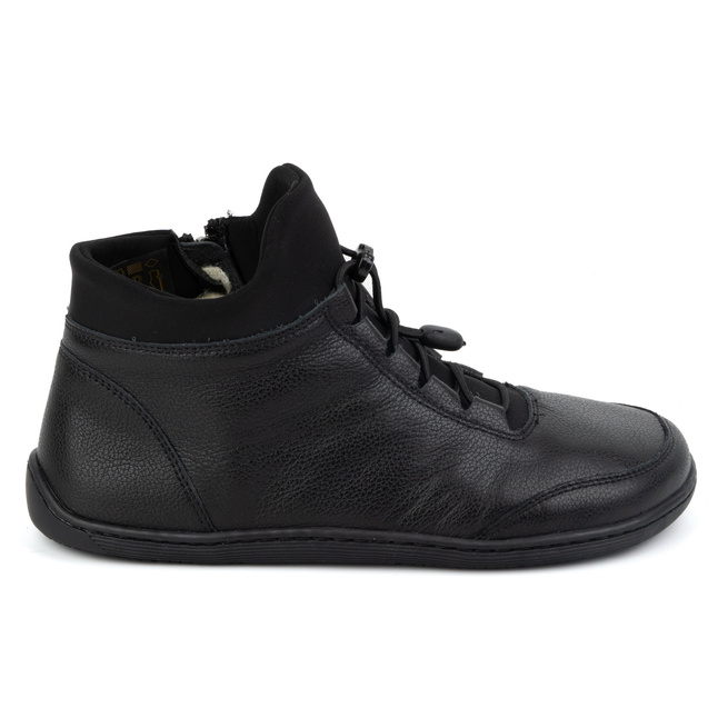 BAREFOOT dámské vlněné zateplené kožené boty 0767W černé