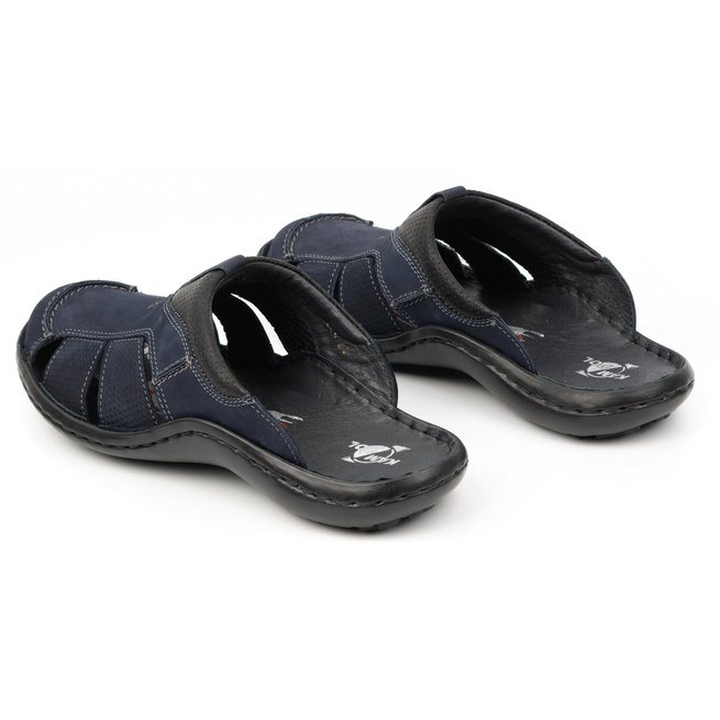 Pánské kožené žabky 224KAM navy blue