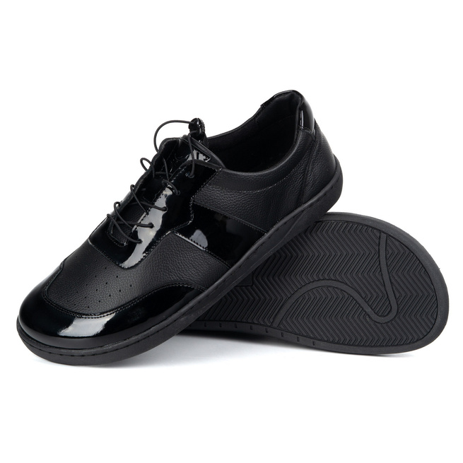 BUTY DAMSKIE BAREFOOT SKÓRA MINIMALISTYCZNE SZEROKIE ARIA floter czarny 103MP