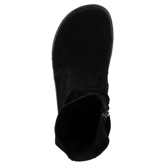 Damskie buty barefoot sztyblety z zamkiem ocieplane 1297 czarny welur