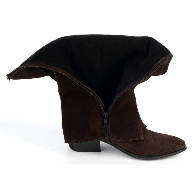 Olivier Parker - Dámské semišové kozačky nad kolena s nízkým podpatkem