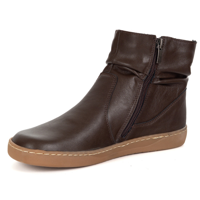 Dámské barefoot boty zateplené zipem 1297 chocolate brown
