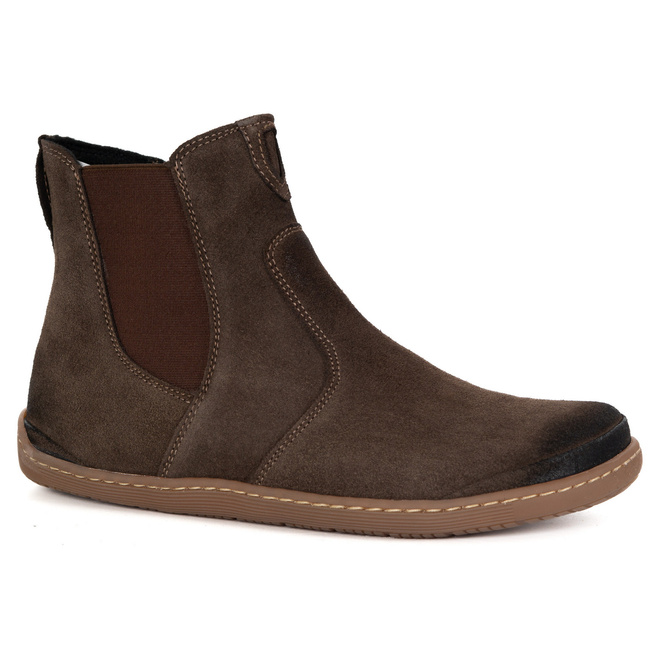 Dámské boty barefoot zateplené zipem 1263 brown velour