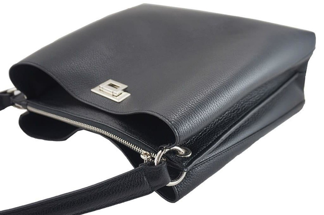 Duża torba damska skórzana - Barberini's - Jasnobrązowa