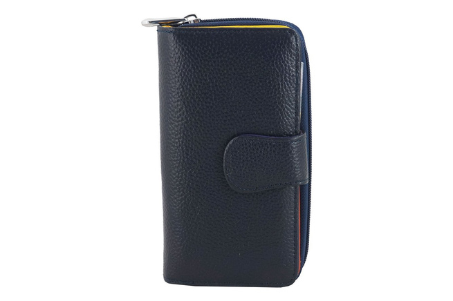 Dámská barevná kožená peněženka - námořnická modř