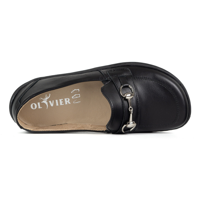 Dámské minimalistické kožené mokasíny Barefoot 1288AR černé