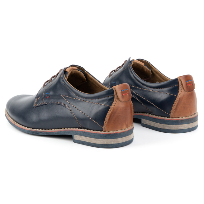 Pánská elegantní kožená obuv 825K navy blue