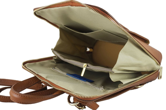 Kožený batoh / poštovní taška - Casual 2v1 - Grey