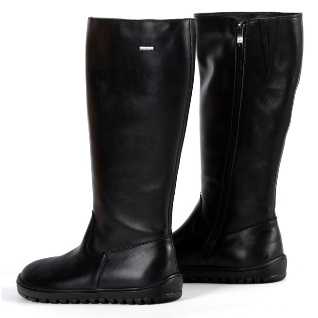 Buty damskie barefoot skórzane kozaki Olivier Hazel czarne licowe