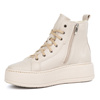 Dámské zimní zateplené kožené boty 1174 beige