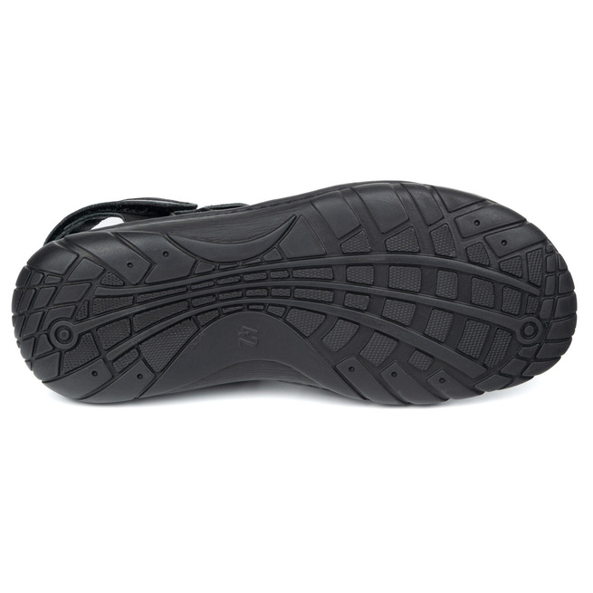 Skórzane sandały męskie Pollonus 6-0103-010 zakryte z rzepem na lato