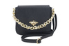 Módní kožená kabelka se zlatým řetízkem - černá