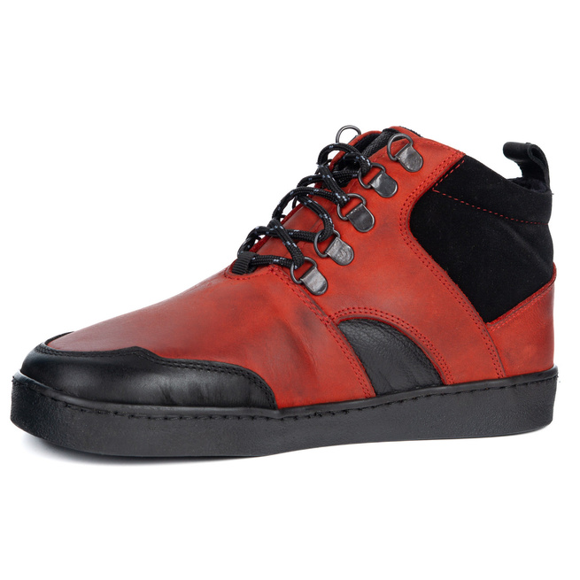 Barefoot unisex zimní kožené boty Explorer red