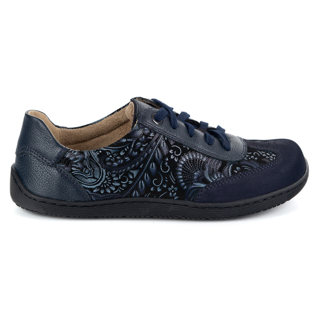 Buty barefoot damskie skórzane minimalistyczne OLIVIER 1287 granatowe