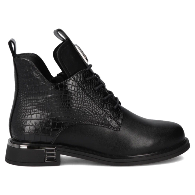 Dámské černé kožené elegantní boty DBT7246 BK Filippo