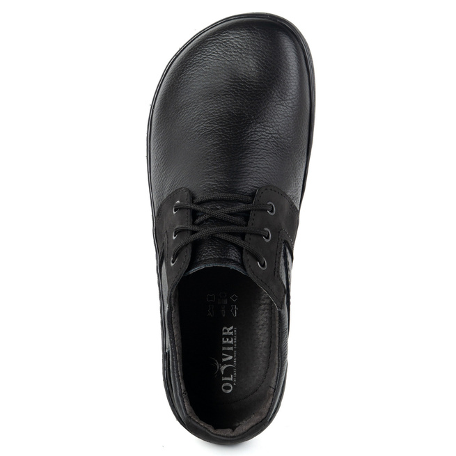 BAREFOOT Pánská minimalistická šněrovací kožená obuv 115KZ černá