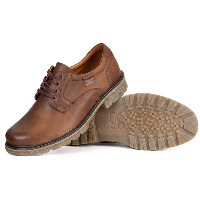 Buty męskie trapery krótkie sznurowane 897K brązowe