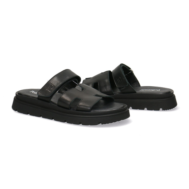 Pollonus dámské kožené žabky Black 5-1754-001