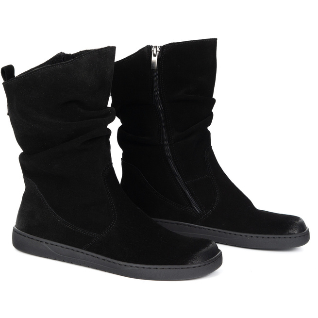 BAREFOOT dámské zateplené kožené boty Freja Polish black