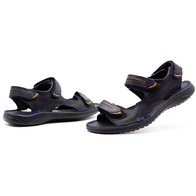 Kožené sandály SA04 tmavě modré s černou