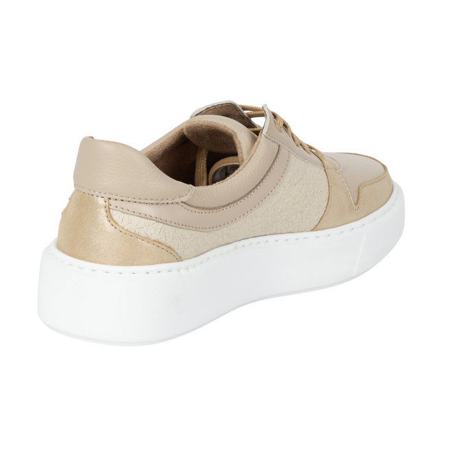 Półbuty damskie sneakersy skórzane 0774W beżowe