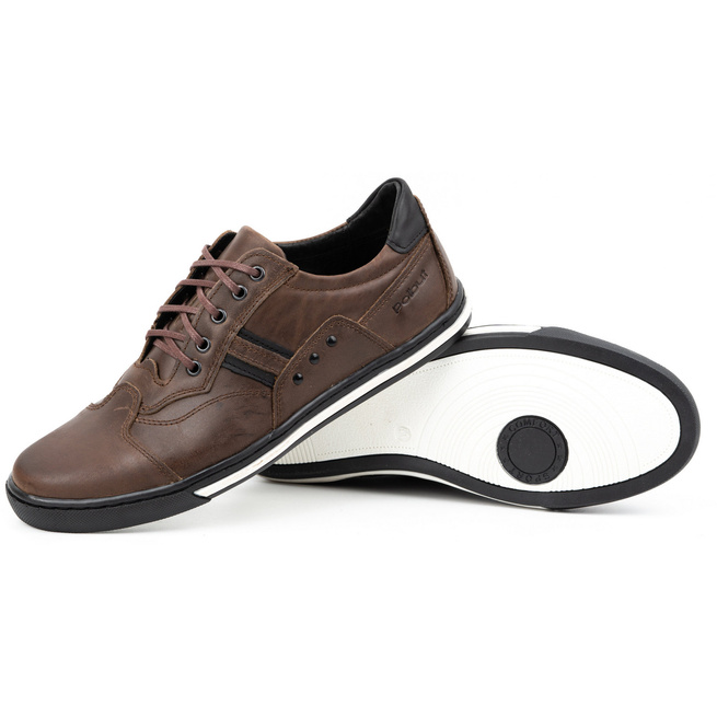 Buty męskie casual 1801 NS ciemny brąz