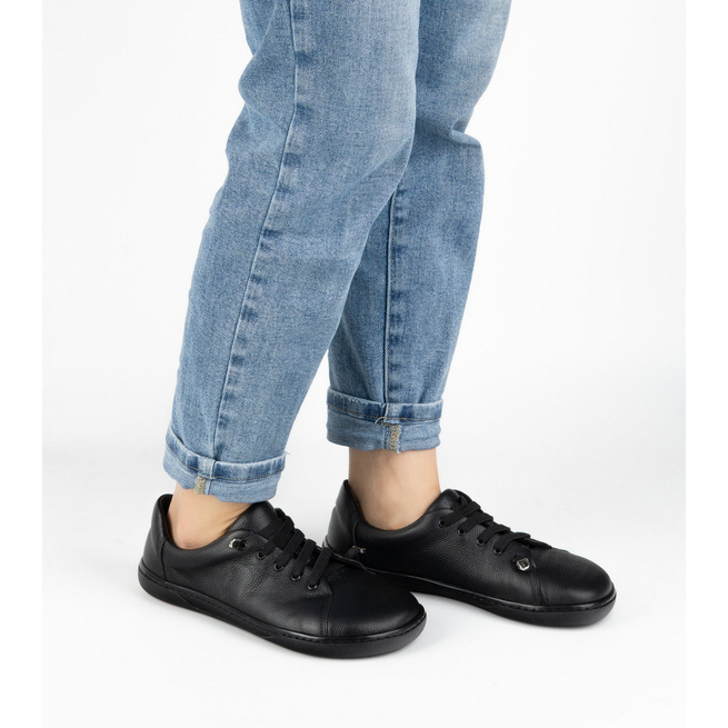 Dámské barefoot minimalistické kožené boty 0771W pea black