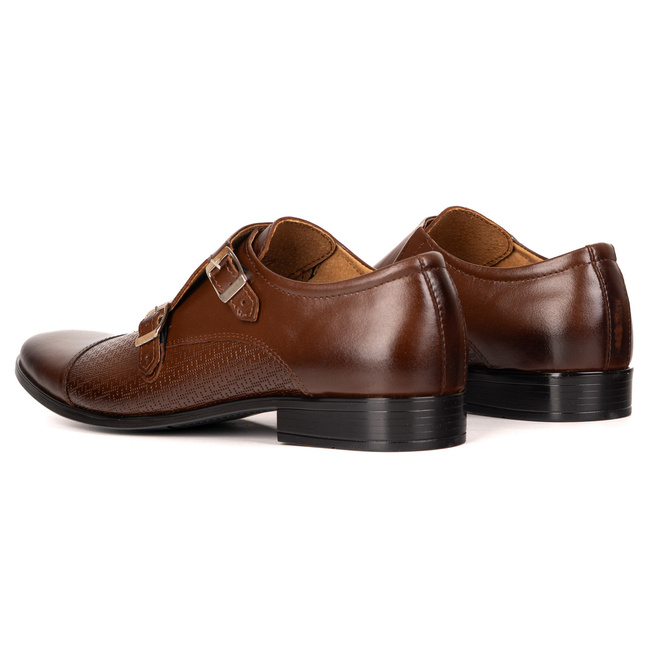 Skórzane buty wizytowe Monki 287T4 LU brąz