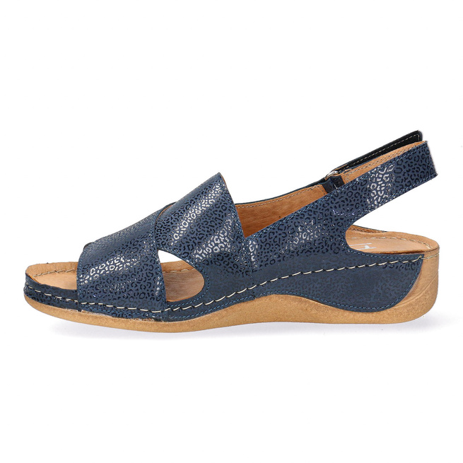Pollonus dámské kožené sandály na suchý zip navy blue puma 5-1628-003