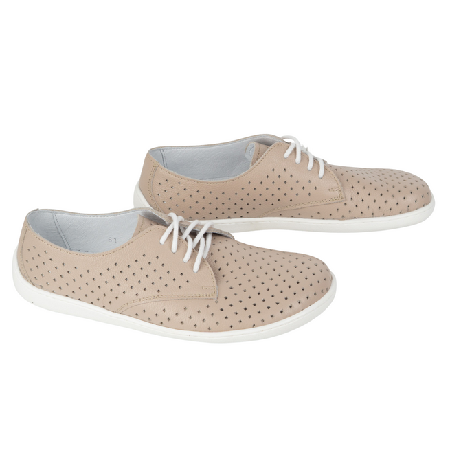 BAREFOOT Dámské minimalistické tenisky 1288POL béžové s bílou barvou