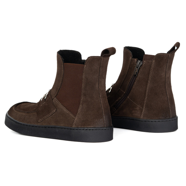 Dámské barefoot boty Scarlet z přírodní kůže zateplené zimní hnědé