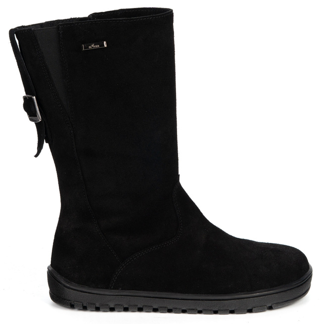 Barefoot Vivian kožené polobotky zimní s nulovou podrážkou černá