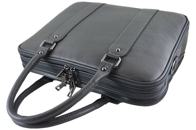 Dámská kožená aktovka - Barberini's - tmavě šedá