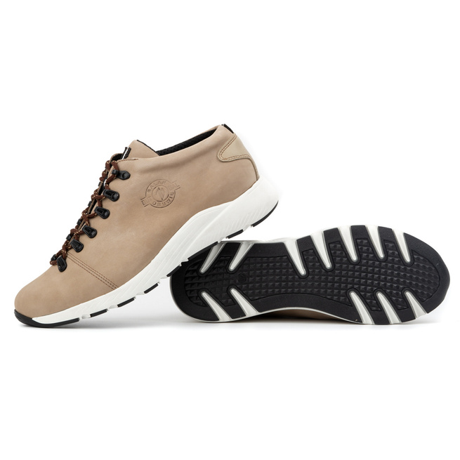 Damskie buty skórzane SPORT STYLE trekkingowe 674BB beżowe