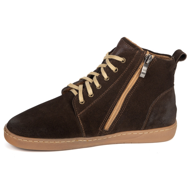 Dámské kožené zimní boty barefoot Z-B04 hnědé