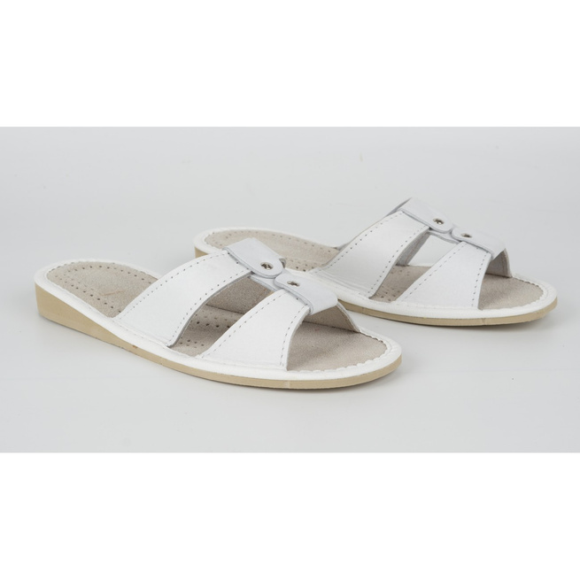 Dámské pantofle kožené highlander pantofle M62 white