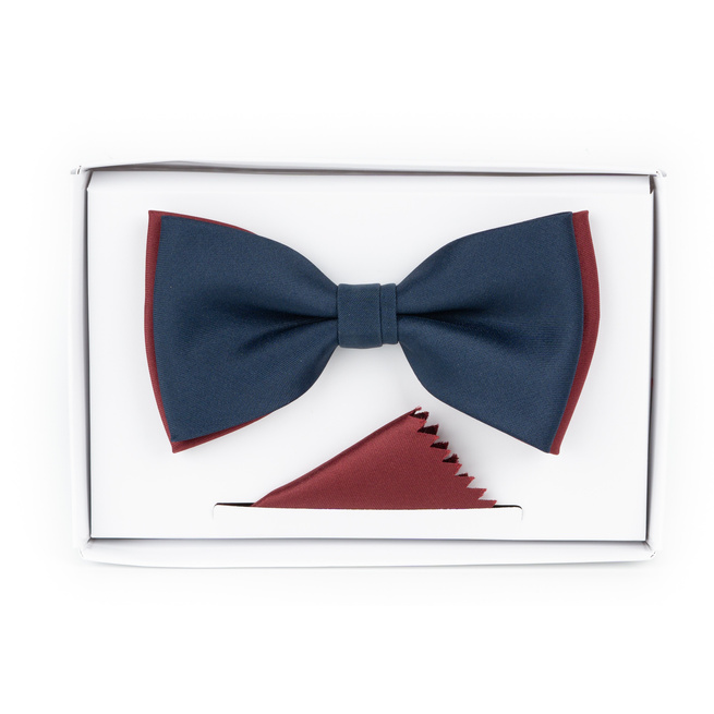 Klasický pánský motýlek v tmavě modré a vínové barvě