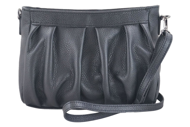 Modna marszczona torebka damska - Czarna