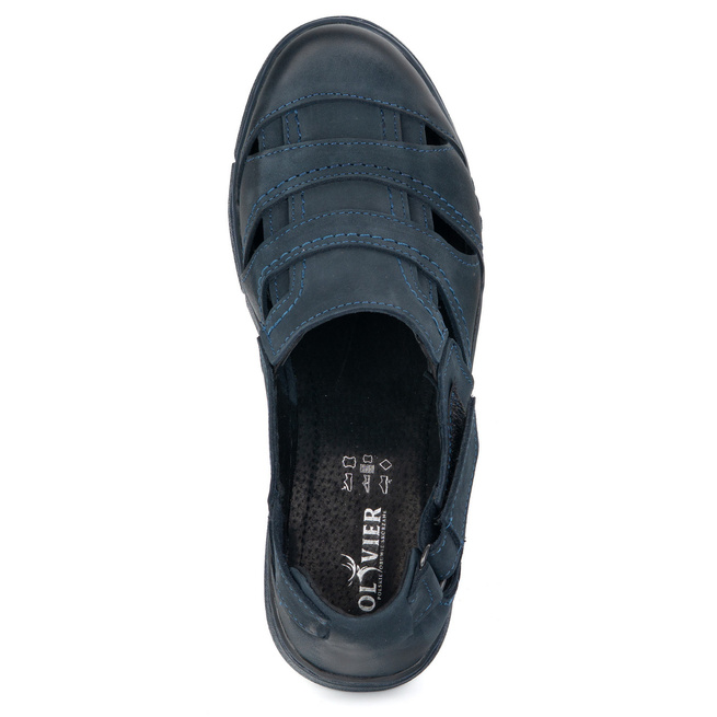 Pánská kožená obuv 54KZ navy blue light airy for summer