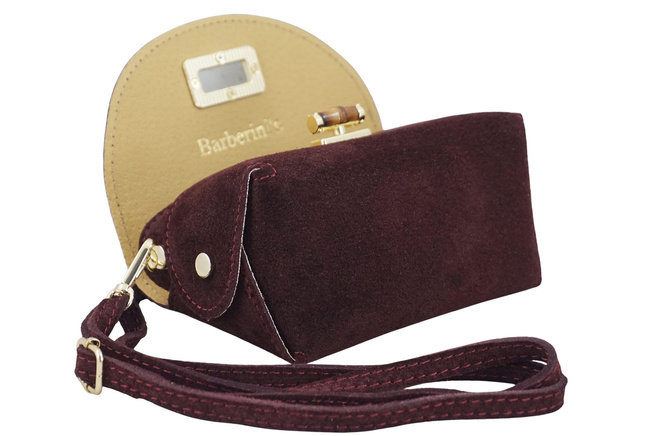 Malá semišová společenská kabelka - bordó