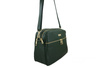 Pojemna torebka skórzana dwukomorowa - Zielona ciemna