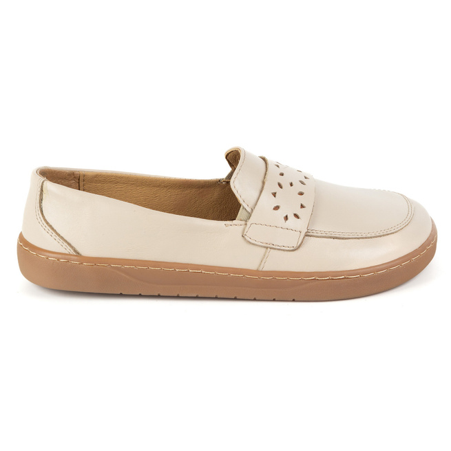 Mokasyny damskie barefoot Inga z szerokim przodem POLSKIE  beżowe