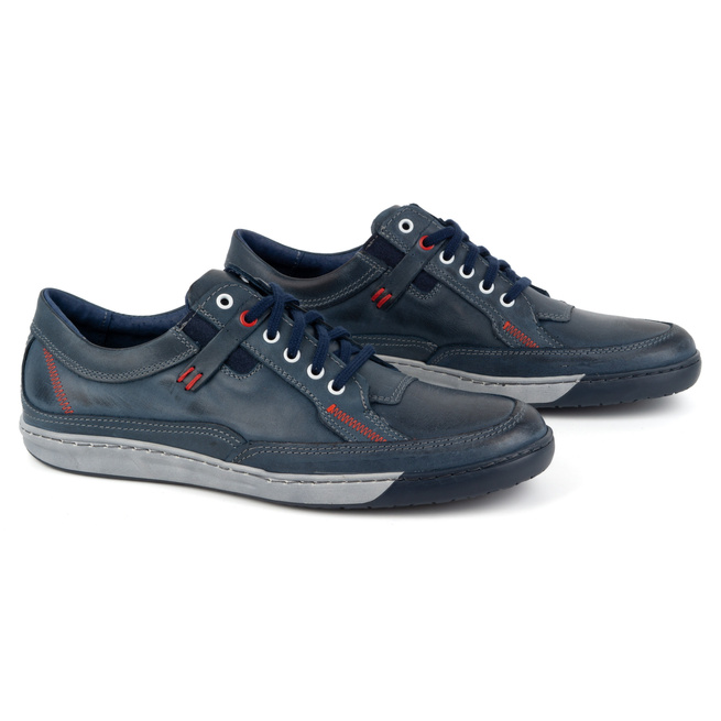 Pánská kožená obuv Casual 932k navy blue