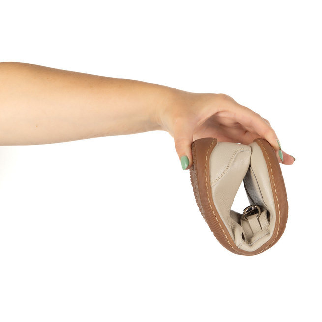 Dámské minimalistické kožené mokasíny Barefoot 1288AR beige