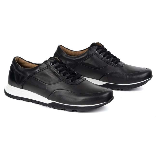 Buty męskie skórzane casual 902KNT czarne